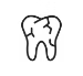 Icon of a cracked tooth